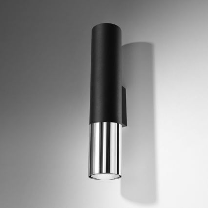 Wandleuchte LOOPEZ 2xGU10/10W/230V schwarz/glänzendes Chrom