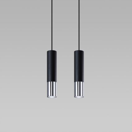 Hängeleuchte LOOPEZ 2xGU10/10W/230V schwarz/glänzendes Chrom