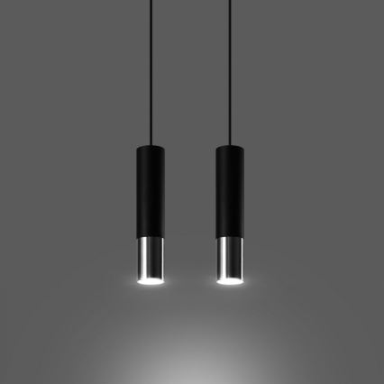Hängeleuchte LOOPEZ 2xGU10/10W/230V schwarz/glänzendes Chrom