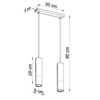 Hängeleuchte an Schnur LOOPEZ 2xGU10/10W/230V schwarz/kupfern