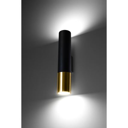 Wandleuchte LOOPEZ 2xGU10/10W/230V schwarz/golden