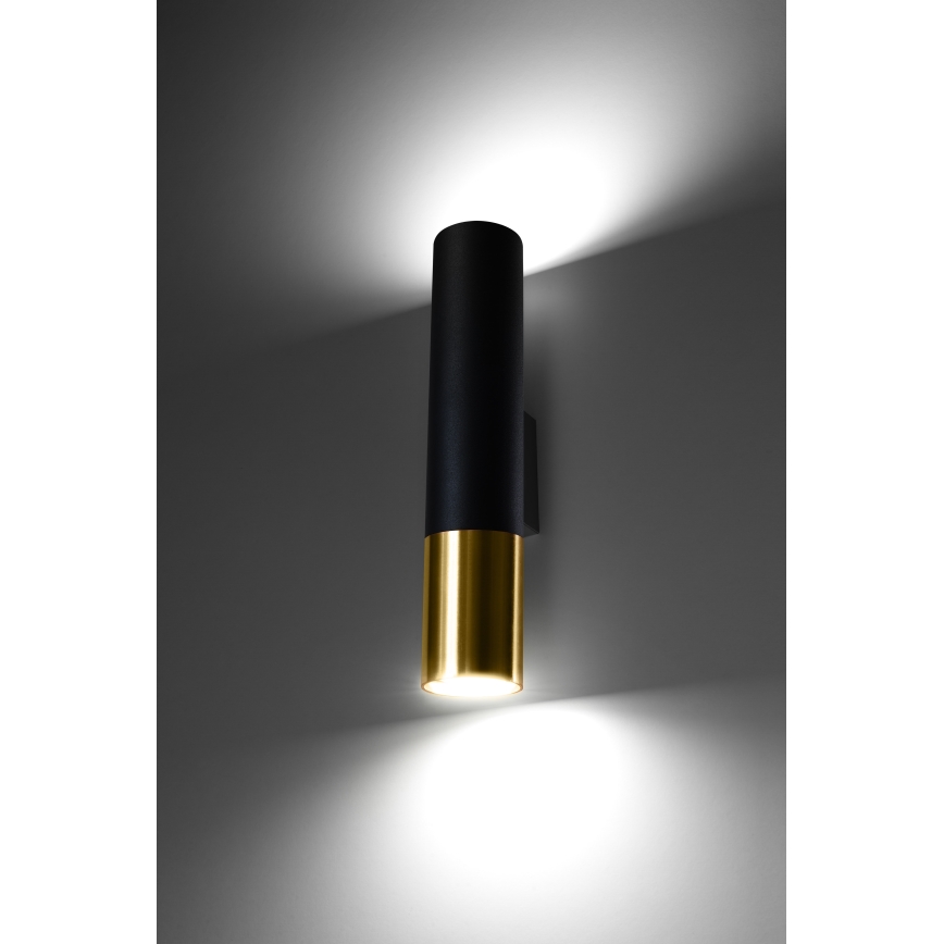 Wandleuchte LOOPEZ 2xGU10/10W/230V schwarz/golden