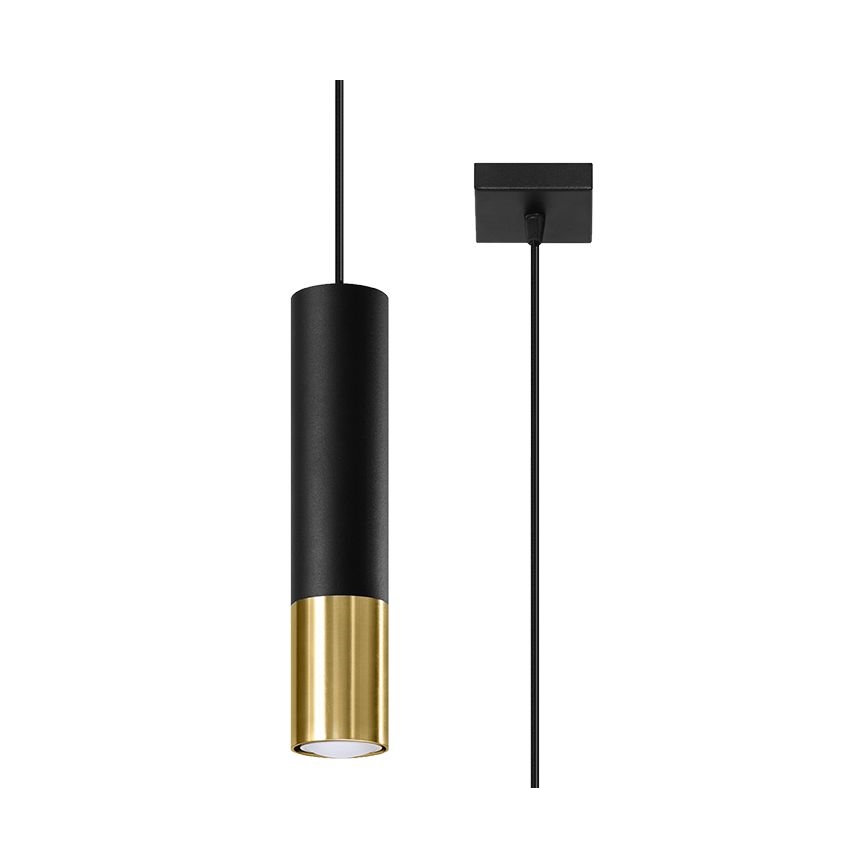 Kronleuchter an Schnur LOOPEZ 1xGU10/40W/230V schwarz/gold