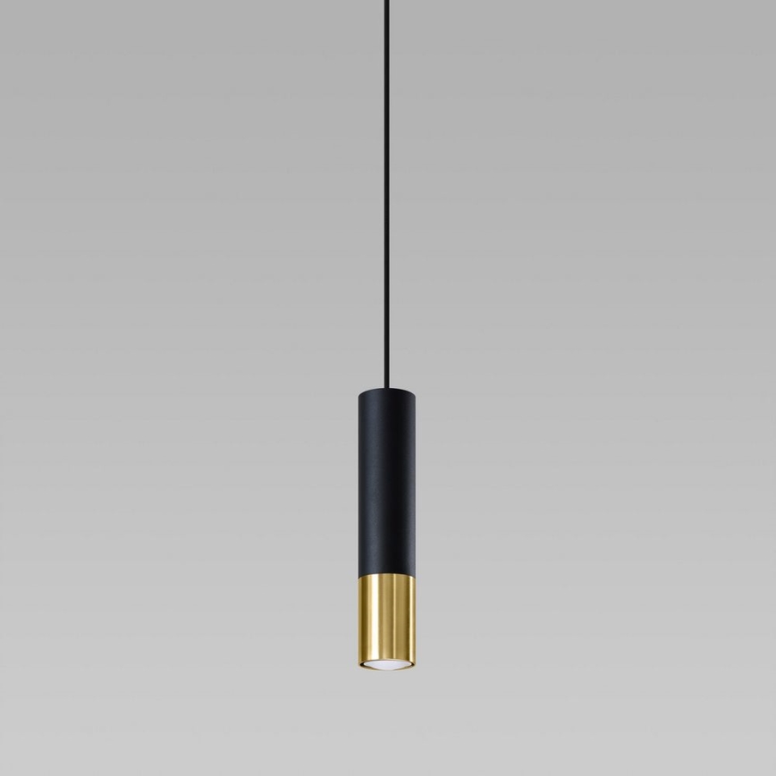 Kronleuchter an Schnur LOOPEZ 1xGU10/40W/230V schwarz/gold