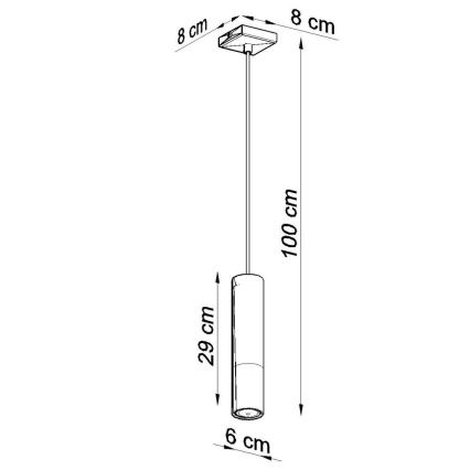 Kronleuchter an Schnur LOOPEZ 1xGU10/40W/230V schwarz/gold