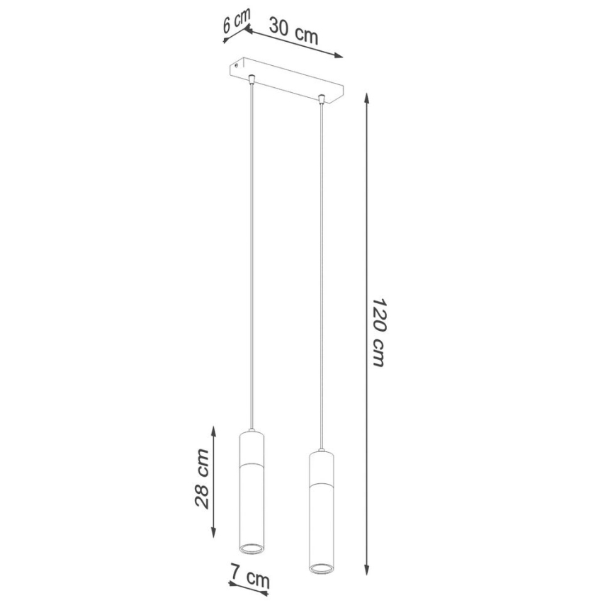 Hängeleuchte an Schnur ZANE 2xGU10/40W/230V Beton/Birke/Buche