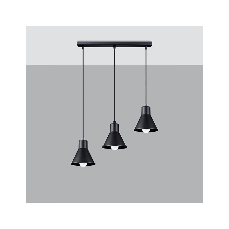 Hängeleuchte TALEJA 3xE27/60W/230V schwarz