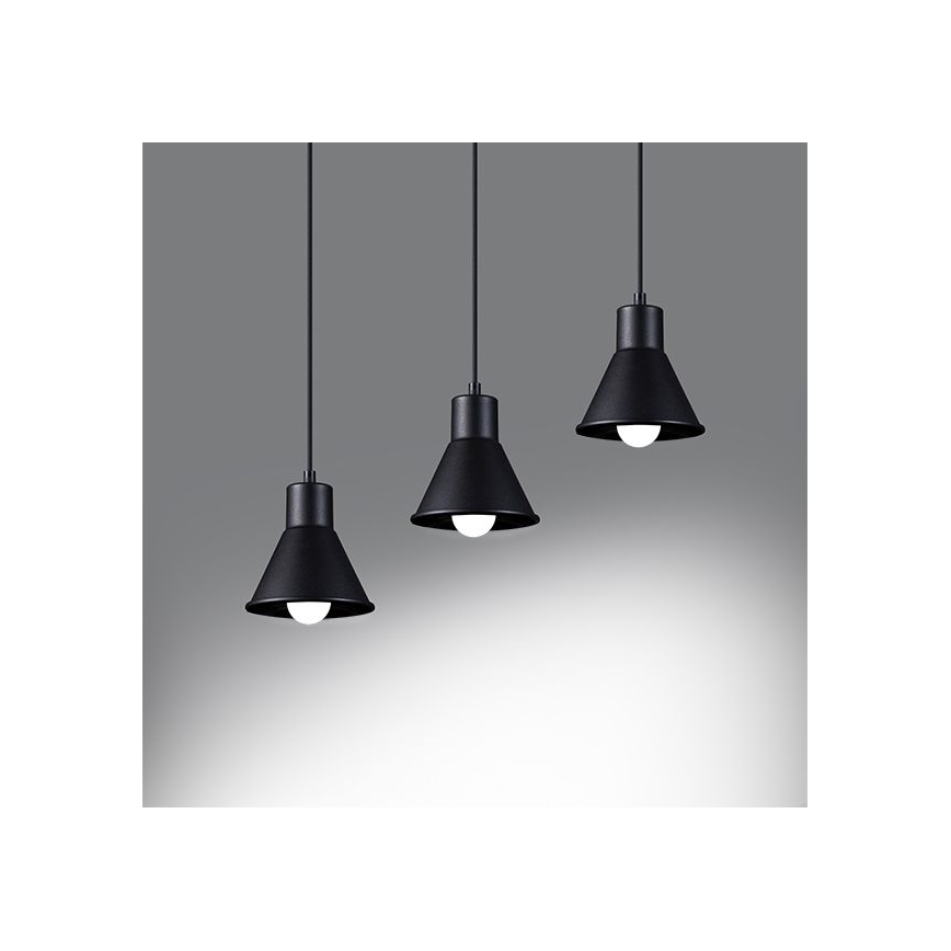 Hängeleuchte TALEJA 3xE27/60W/230V schwarz