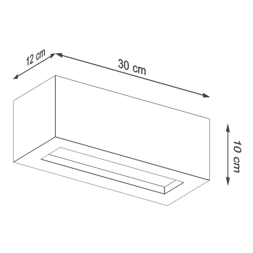 30 SL.0992 Wandleuchte Beton cm Sollux - VEGA 1xE27/60W/230V