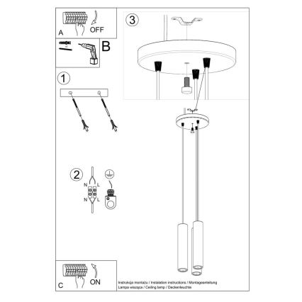 Hängeleuchte an Schnur LINO 3xGU10/40W/230V Buche