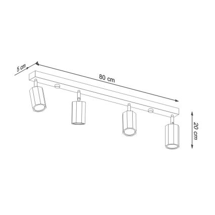 Spotlight ZEKE 4xGU10/40W/230V Eiche