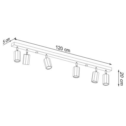 Spotlight ZEKE 6xGU10/40W/230V Eiche