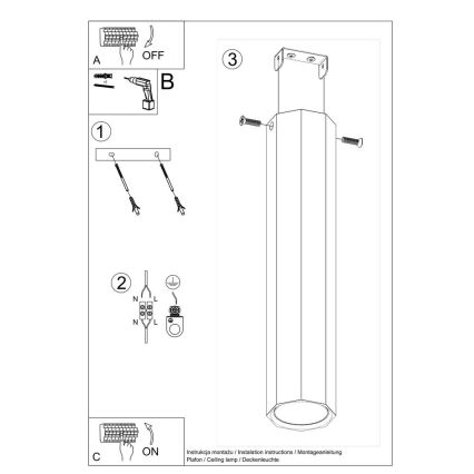 Spotlight ZEKE 1xGU10/40W/230V 30 cm Eiche