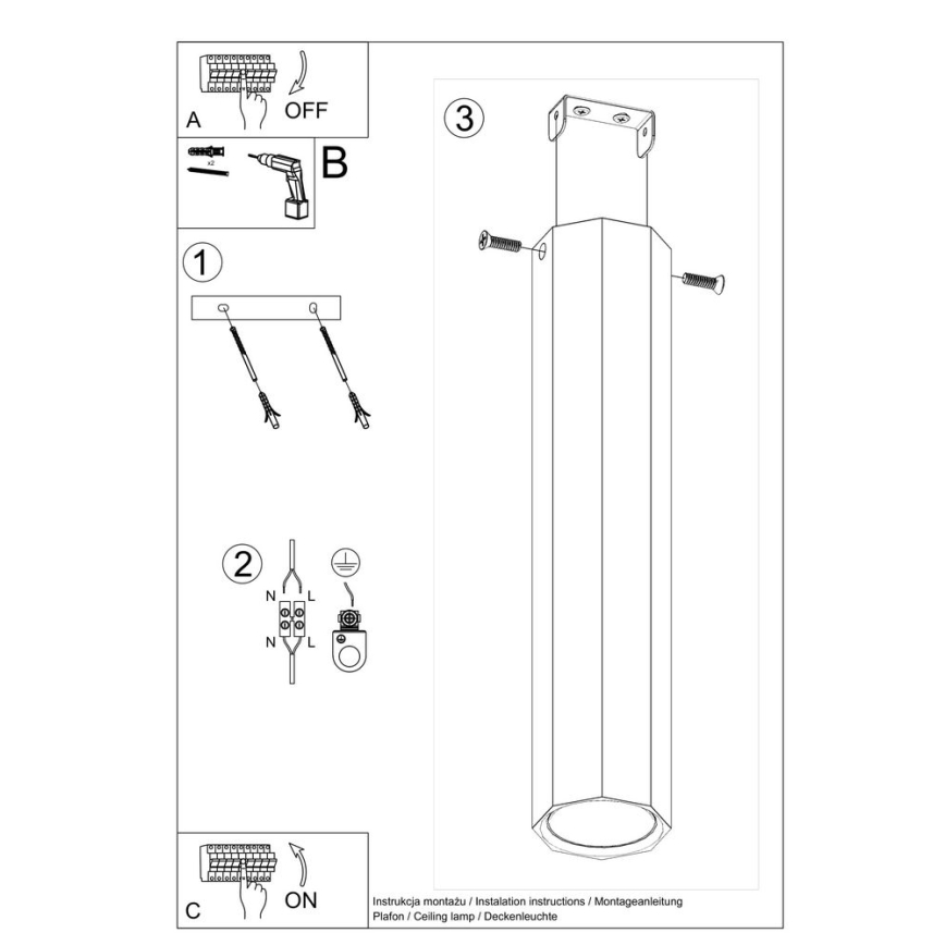 Spotlight ZEKE 1xGU10/40W/230V 30 cm Eiche