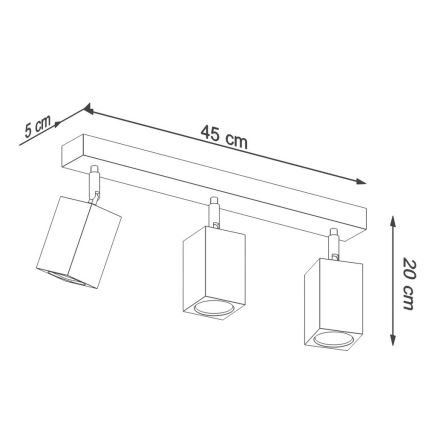 Spotlight KEKE 3xGU10/40W/230V Eiche