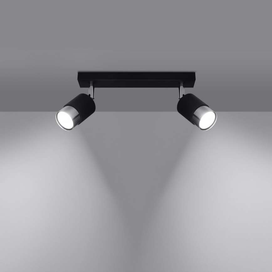 Spotlight NERO 2xGU10/40W/230V schwarz/chrom glänzend