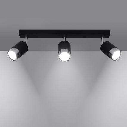 Spotlight NERO 3xGU10/40W/230V schwarz/chrom glänzend