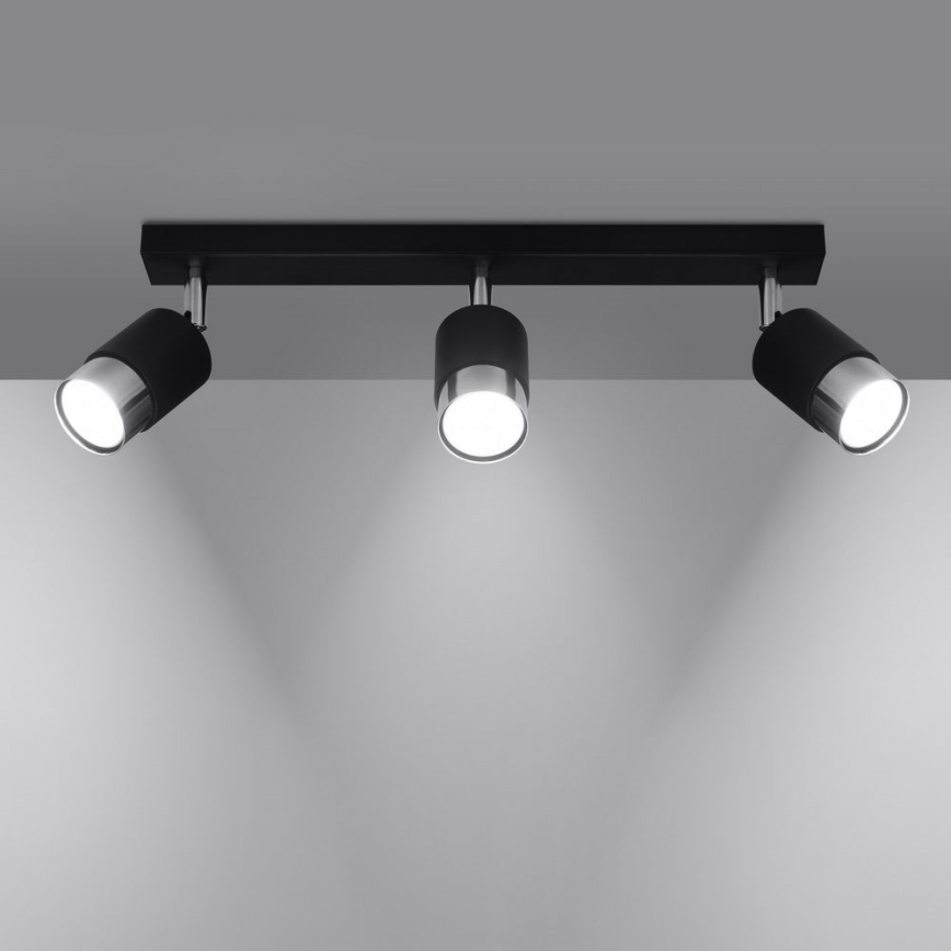 Spotlight NERO 3xGU10/40W/230V schwarz/chrom glänzend
