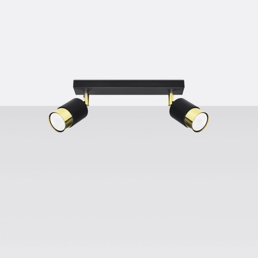Spotlight NERO 2xGU10/40W/230V schwarz/gold