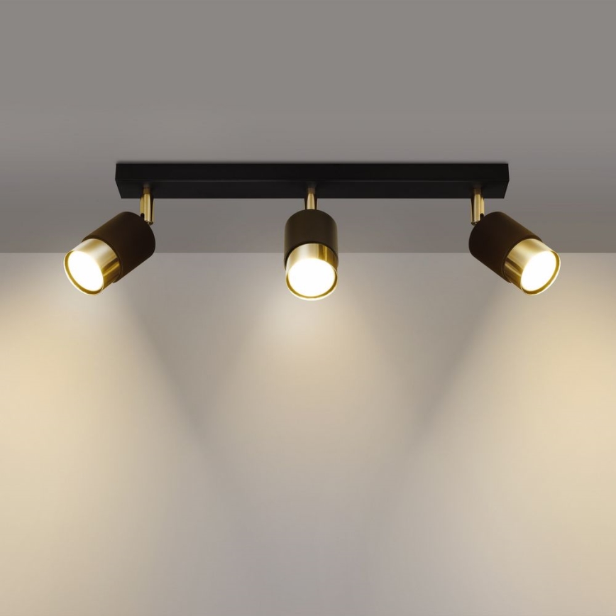 Spotlight NERO 3xGU10/40W/230V schwarz/gold
