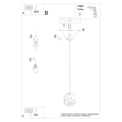 Hängeleuchte TULOS 1xE27/60W/230V weiß