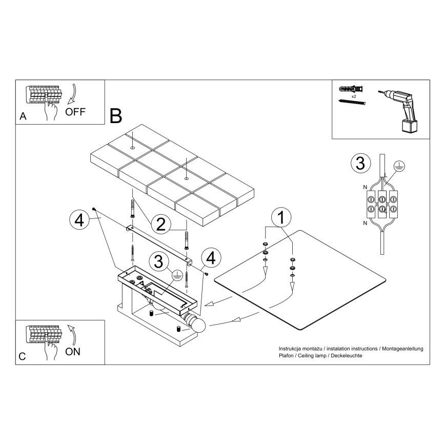 Deckenleuchte LAPPO 2xE27/15W/230V, beige