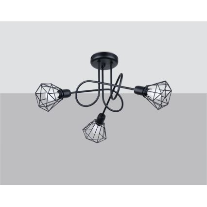 Deckenleuchte an Stange ARTEMIS 3xE14/40W/230V Schwarz