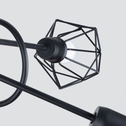 Hängeleuchte an Stange ARTEMIS 5xE14/40W/230V schwarz