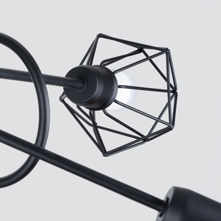 Hängeleuchte an Stange ARTEMIS 5xE14/40W/230V schwarz