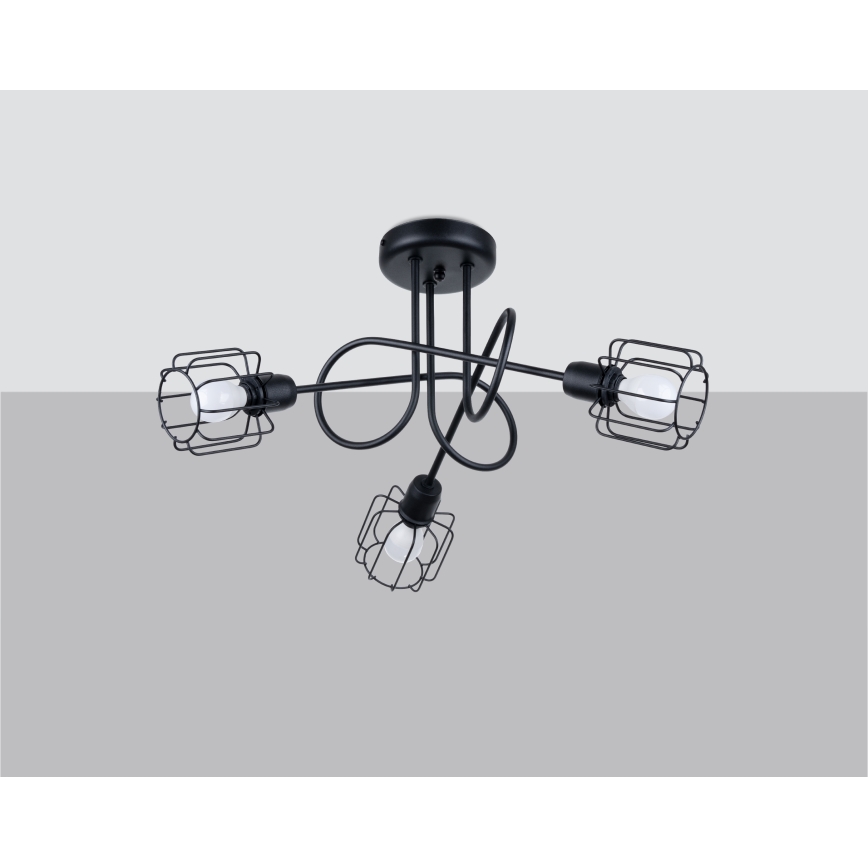 Hängeleuchte an Stange BELUCI 3xE14/40W/230V schwarz