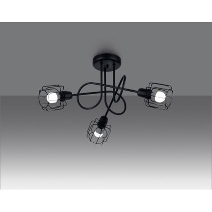 Hängeleuchte an Stange BELUCI 3xE14/40W/230V schwarz