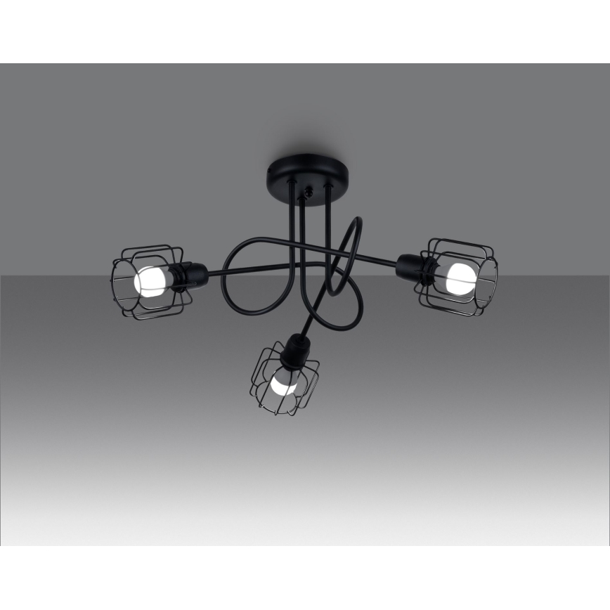 Hängeleuchte an Stange BELUCI 3xE14/40W/230V schwarz