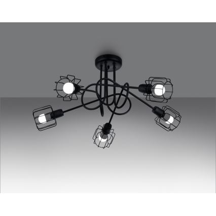 Hängeleuchte an Stange BELUCI 5xE14/40W/230V schwarz