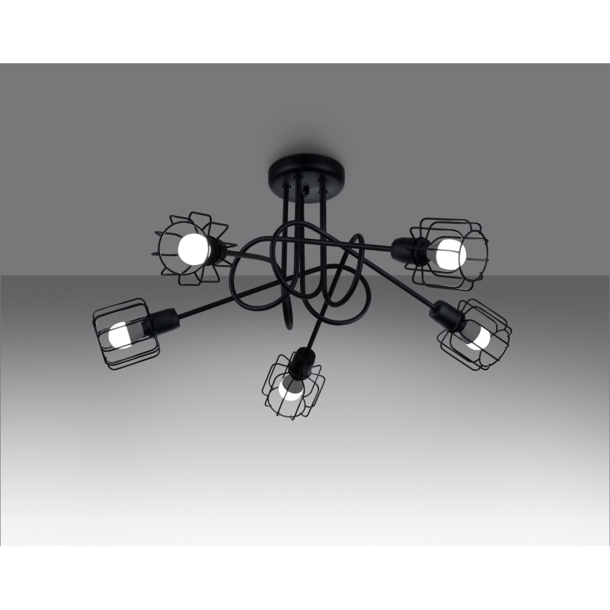 Hängeleuchte an Stange BELUCI 5xE14/40W/230V schwarz