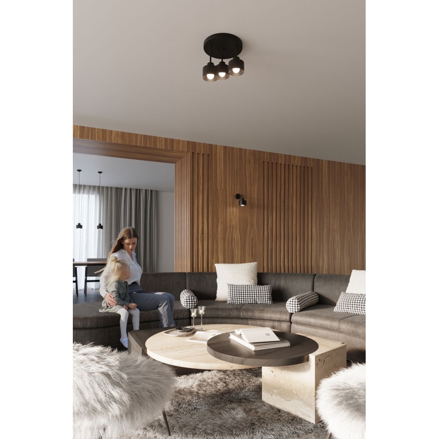 Hängeleuchte an Schnur SAVAR 1xE27/60W/230V schwarz