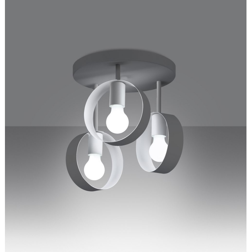 Hängeleuchte an Stange TITRAN 3xE27/60W/230V weiß