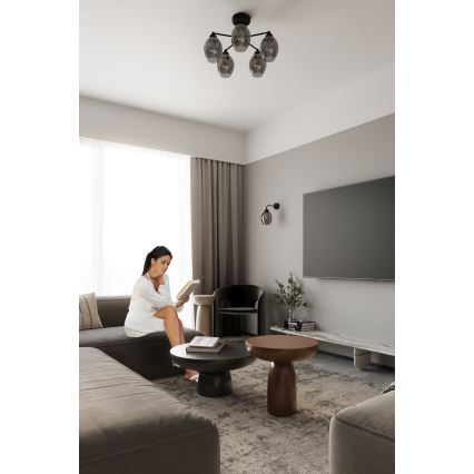 Hängeleuchte an Stange FILLAN 5xE27/60W/230V schwarz