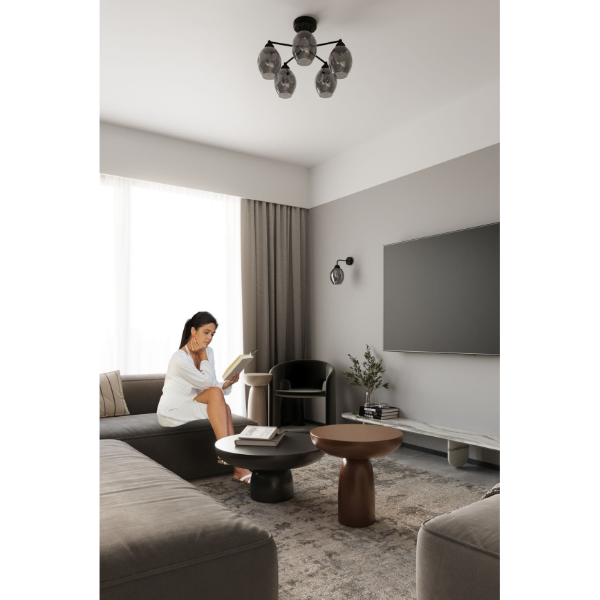 Hängeleuchte an Stange FILLAN 5xE27/60W/230V schwarz