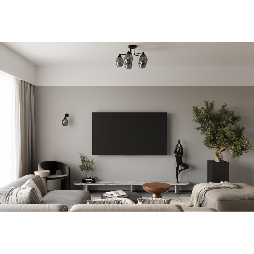 Hängeleuchte an Stange FILLAN 5xE27/60W/230V schwarz