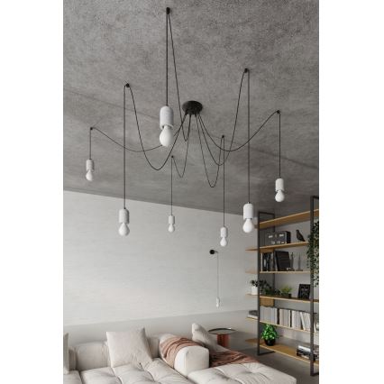 Hängeleuchte NESO 5xE27/15W/230V Spinne Beton