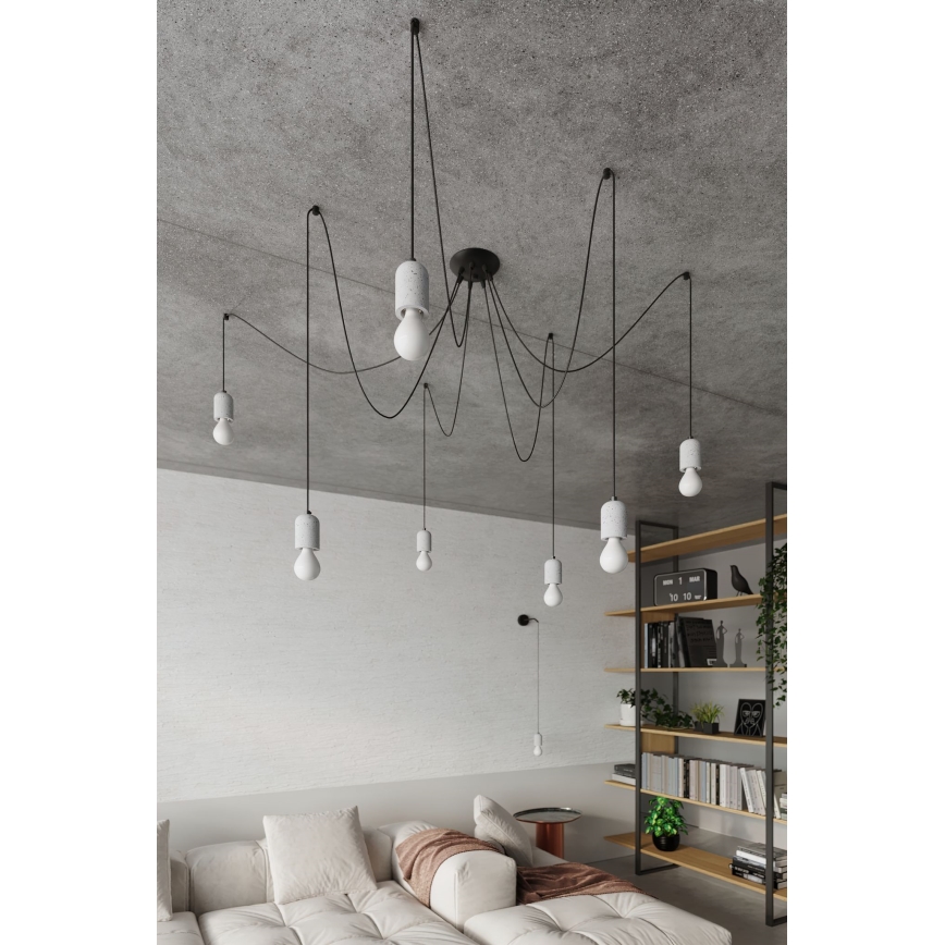 Hängeleuchte NESO 5xE27/15W/230V Spinne Beton