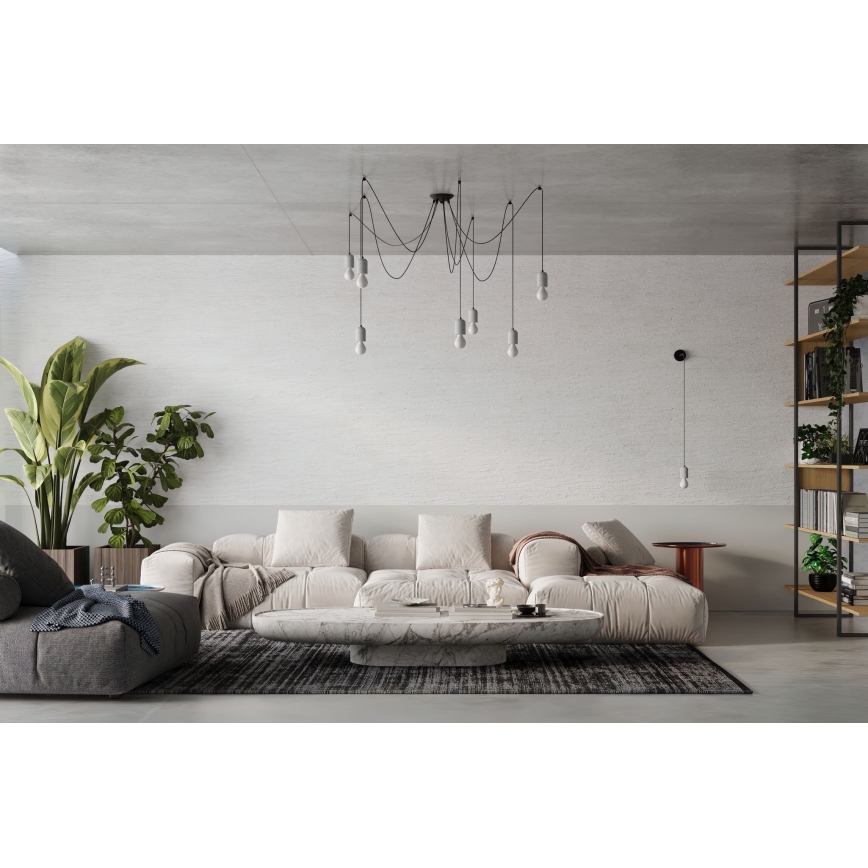Hängeleuchte NESO 5xE27/15W/230V Spinne Beton