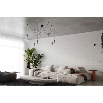 Hängeleuchte NESO 5xE27/15W/230V Spinne Beton