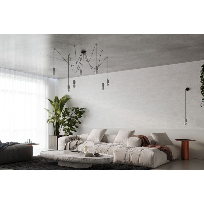 Hängeleuchte NESO 5xE27/15W/230V Spinne Beton