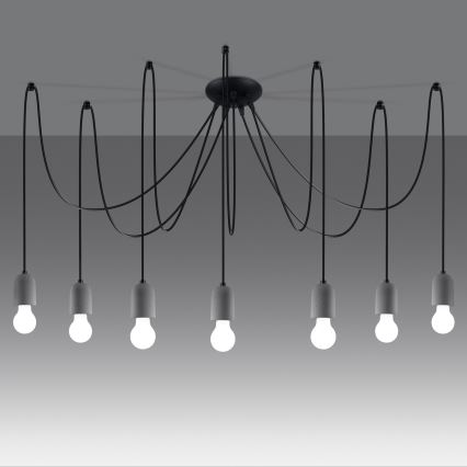 Hängeleuchte NESO 7xE27/15W/230V Spinne Beton