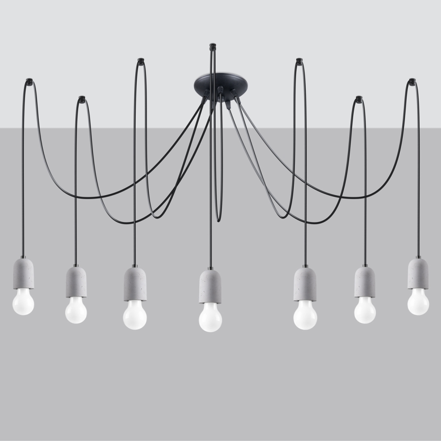 Hängeleuchte NESO 7xE27/15W/230V Spinne Beton