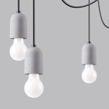 Hängeleuchte NESO 7xE27/15W/230V Spinne Beton