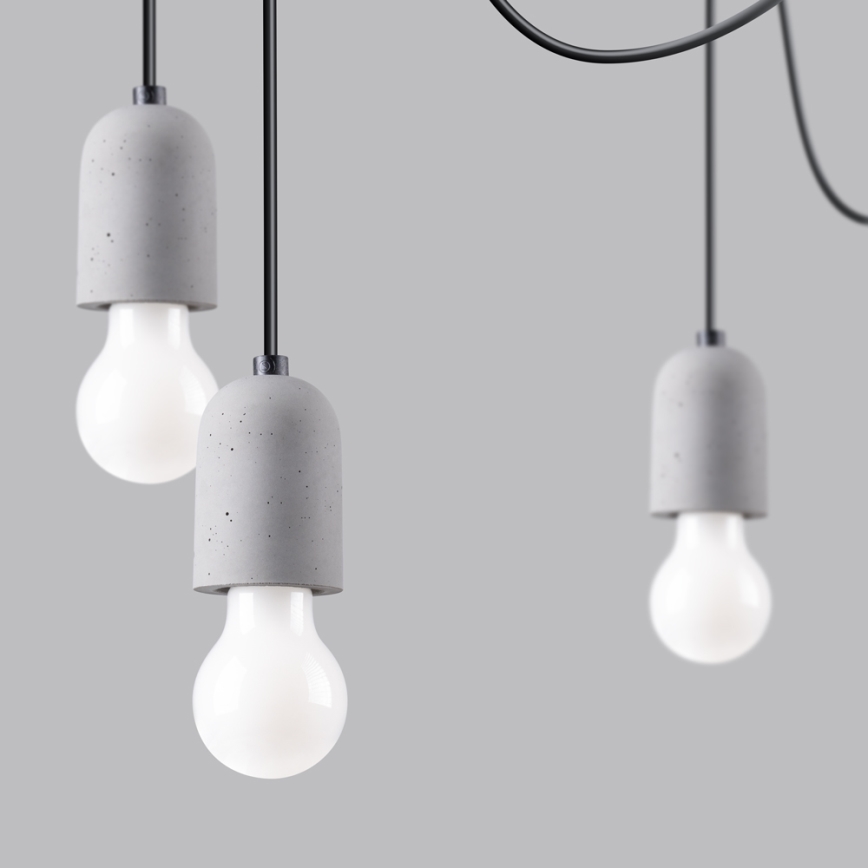 Hängeleuchte NESO 7xE27/15W/230V Spinne Beton