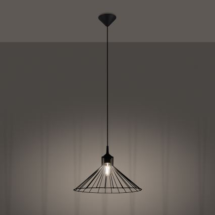 Hängeleuchte an Schnur EDA 1xE27/15W/230V schwarz