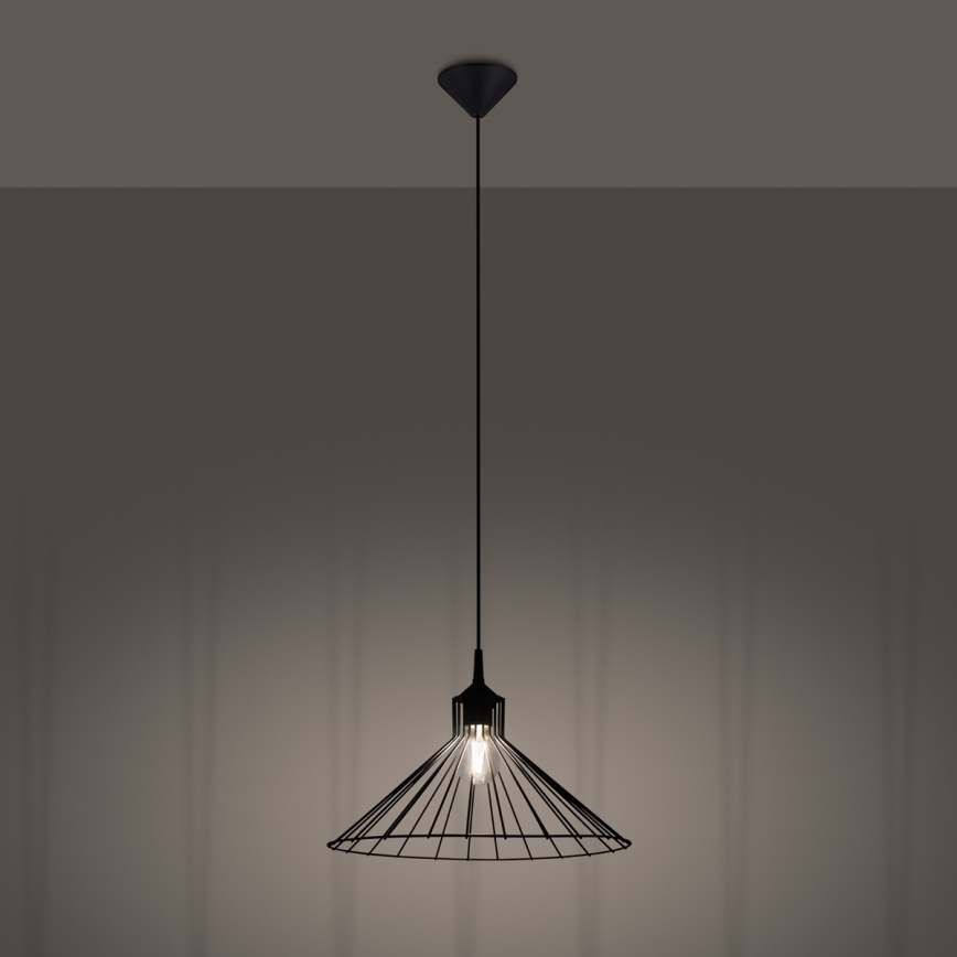 Hängeleuchte an Schnur EDA 1xE27/15W/230V schwarz